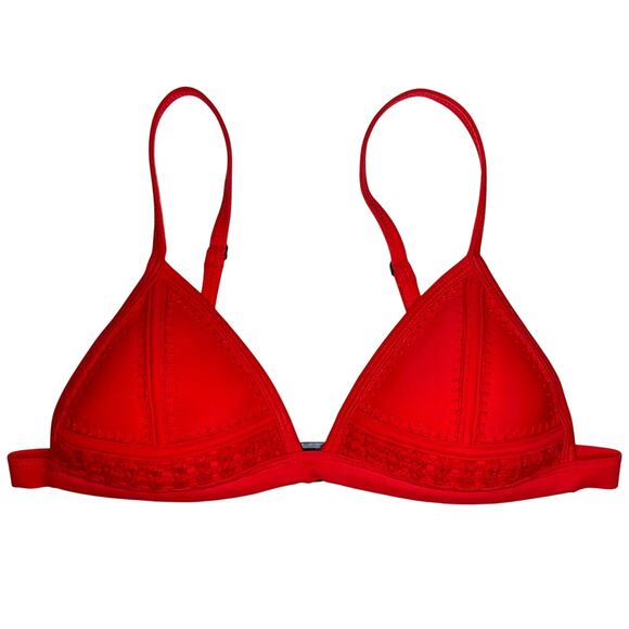 Triangl Gigi Crochet Neoprene Red Bikini Top Size Small - Picture 1 of 9